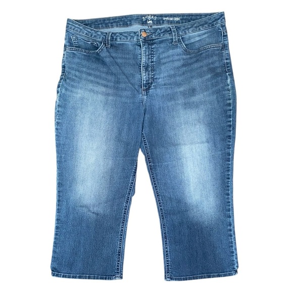 Lees Denim Midrise Capri Jeans Blue Size 18 - Picture 1 of 4